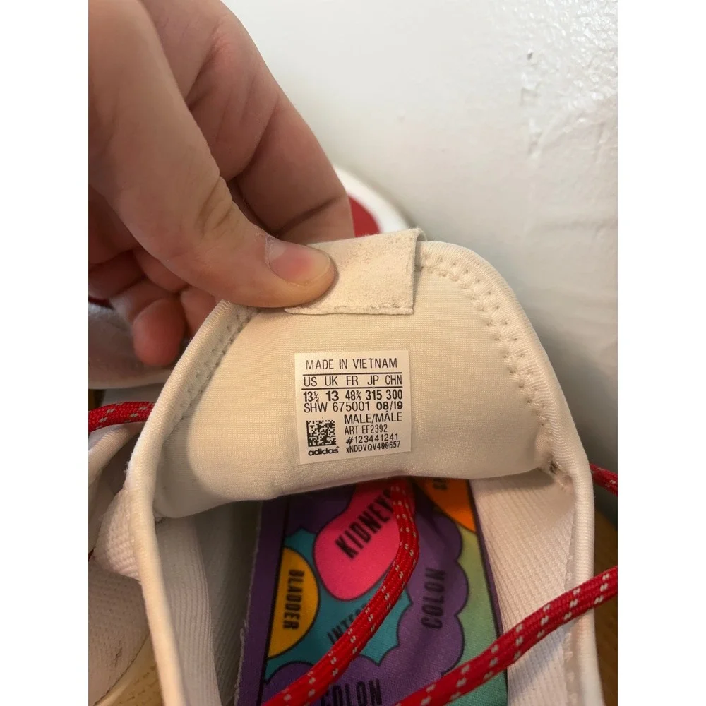 Adidas Pharrell Williams Human Made Tennis Hu White Red Heart EF2392 Mens 13.5